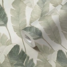 Vinyl tapéta 3D mosható zöld banánlevél 10 m
