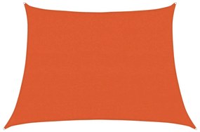 narancssárga trapéz alakú HDPE napvitorla 160 g/m² 4/5x3 m
