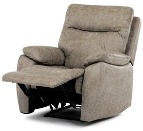 TV és relax Fotel kézi vezérléssel, vintage dekorációjú, szarvasgombás szövettel bevonva