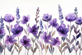 Fotótapéta Flizelina Akvarell Rét Lila Virágok Levendula 416x290 ragasztó