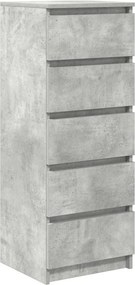 vidaXL betonszürke szerelt fa tálalószekrény fiókos 37,5x35x99 cm