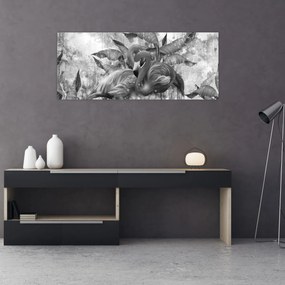 Kép - Flamingók graffiti (120x50 cm)