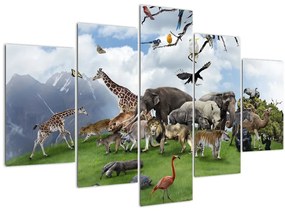 Kép - állatok a szigeten (150x105 cm)