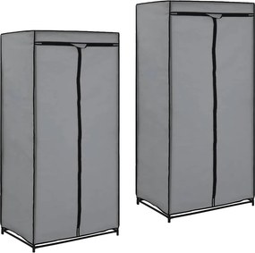 vidaXL 2 db szürke ruhásszekrény 75 x 50 x 160 cm