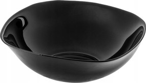 Saláta tálaló Üvegtál 19cm Snackekhez Fekete