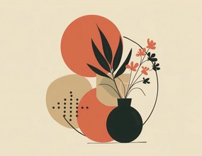 Poszter 65x50cm Váza virágokkal