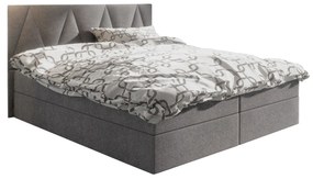 Franciaágy Boxspring 160 cm Fade 3 (szürke) (matraccal és tárolóhellyel). 1046510