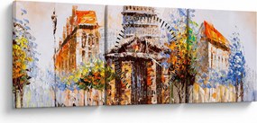 Kép - Festett városi emlékmű (órával) (90x30 cm)