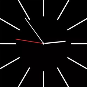 Fém Óra 40cm falra, Fekete Alumínium 2mm