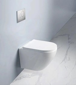 Eros ES BELLA SLIM - fali WC - WC ülőkével - TORNADO öblítés - perem nélküli - 49 cm