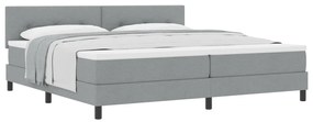 Box Spring ágy matraccal világosszürke 200x200 cm szövet