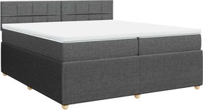 vidaXL sötétszürke szövet rugós ágy matraccal 200 x 200 cm