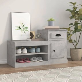betonszürke szerelt fa cipőszekrény 100 x 42 x 60 cm