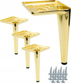 Szett 4 db bútorláb Tű arany króm, magasság 15 cm