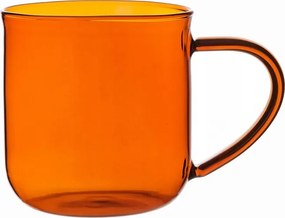 Viva üveg bögre Minima Eva füllel, borostyánszínű