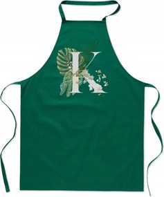 Konyhai Kötény zöld K Betűvel Kőbánya Klaudia Kamilla FA_412_z