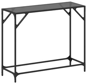 acél tálalóasztal fekete üveglappal 98 x 35 x 81 cm