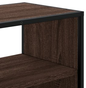 barna tölgy színű szerelt fa és fém TV-szekrény 100x31x39,5 cm