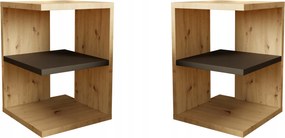 Elza 2db éjjeliszekrény, éjjeli asztal segítőtárs tölgy szín artisan/ fekete