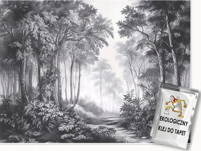 Fotótapéta Erdő 3D Fekete-fehér Hálószoba Nappali Tapéta Flizelina 200x140