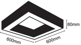 LED Mennyezeti lámpa LED/40W/230V 4000K 60x60 cm