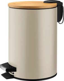 Modern Fürdőszobai Szemeteskosár Matt Bézs 3L Lábgombos