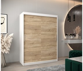 Ruhásszekrény 150 cm Toki (matt fekete + szonoma tölgy). 1064820