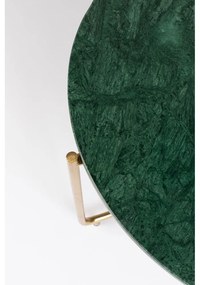 Zöld-aranyszínű kerek dohányzóasztal márvány asztallappal ø 70 cm Timpa – White Label