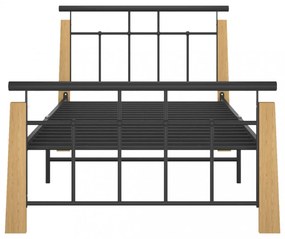 fém és tömör tölgyfa ágykeret 100 x 200 cm