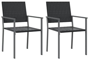 3 részes polyrattan és acél kerti étkezőgarnitúra