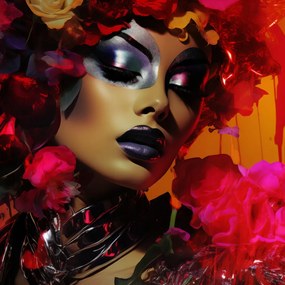 Poszter 20x20cm Virágos díva