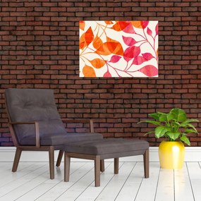 Üveg kép - Narancssárga levelek (70x50 cm)