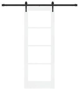 Egyszerű Csúszó Ajtó Fehér 73.5 x 198.5 cm Fa és fém