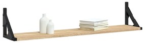 2 db sonoma tölgy színű szerelt fa fali polc 80 x 15 x 15,5 cm