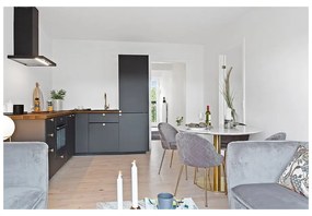 Kerek étkezőasztal márvány dekoros asztallappal ø 110 cm Bolzano – House Nordic
