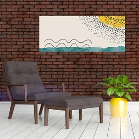 Kép - Absztrakt festmény a strandról N⁰1 (120x50 cm)