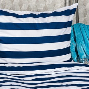 4Home Navy pamut ágyneműhuzat , 140 x 220 cm, 70 x 90 cm