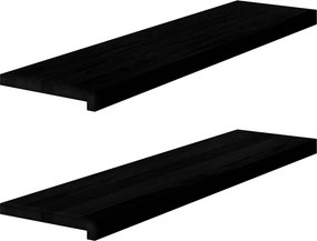 vidaXL lépcsőfokok 2 db Sötétbarna 100x25x2 cm tömör fa tölgyfa