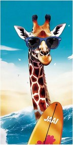 Gordon H99 Gyorsan száradó mikroszálas strandtörölköző, zsiráf mintás, 100x180 cm