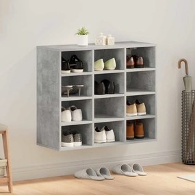Cipősszekrény polcokkal Beton szürke 77.5 x 30 x 67 cm Faanyag