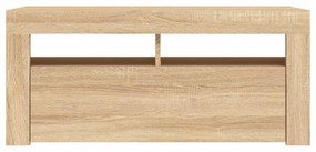 sonoma tölgy színű TV-szekrény LED-világítással 90 x 35 x 40 cm