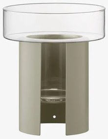 LSA International Terrazza virágcserép, h 22 cm, Ø19 cm, átlátszó/betonszürke - LSA nemzetközi