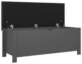 szürke szerelt fa tárolódoboz párnával 105 x 40 x 45 cm