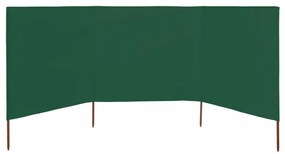 zöld szövet 3-paneles szélellenző 400 x 120 cm