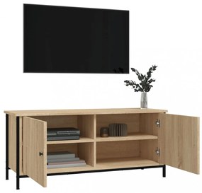 sonoma tölgyszínű szerelt fa TV-szekrény ajtókkal 102x35x45 cm