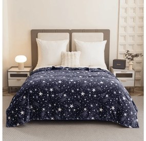 Mikroplüss takaró STARLIGHT, sötétkék Méret: 150 x 200 cm