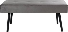 Skiby szürke bársony kárpitos párnázott pad, 100 x 35 cm - House Nordic