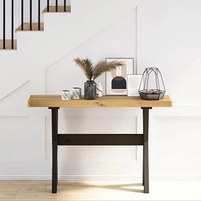 konzolasztal NOAIN X alakú lábak 120x30x75 cm tömör fa fenyőfa