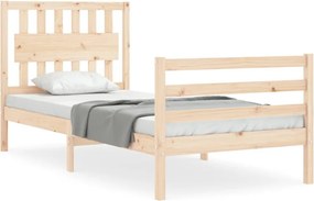 vidaXL tömör fa ágykeret fejtámlával 90 x 200 cm