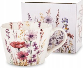 Porcelán bögre Elegáns Tavaszi Virágos pasztell színek virágok